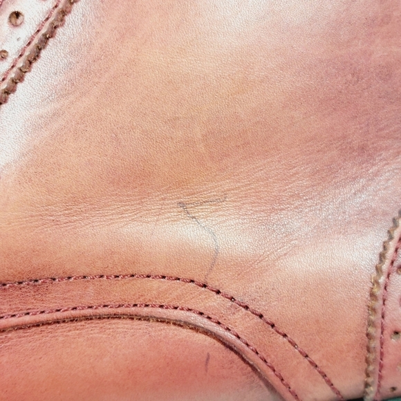 La Milano Men's Burgundy Leather Lace Up Cap Toe Brogue Ankle Boot C373 - Picture 12 of 13